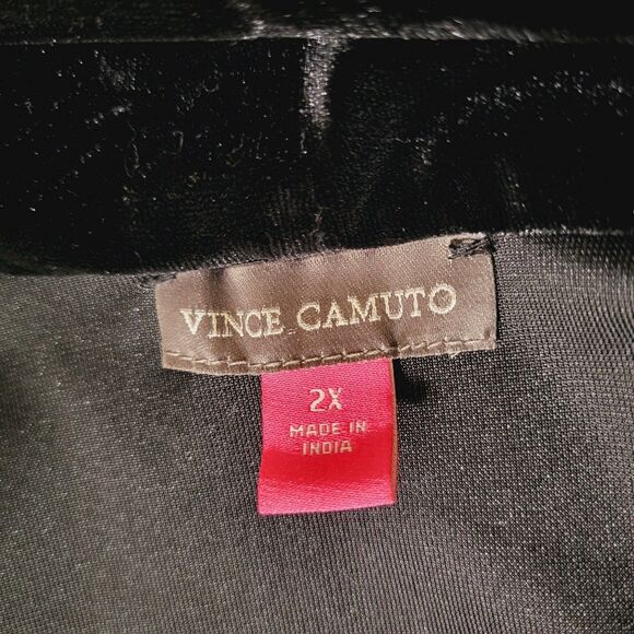 Vince Camuto Womens Plus 2X Velvet Open Front Chic Cardigan layer Black New $79 - Picture 3 of 7